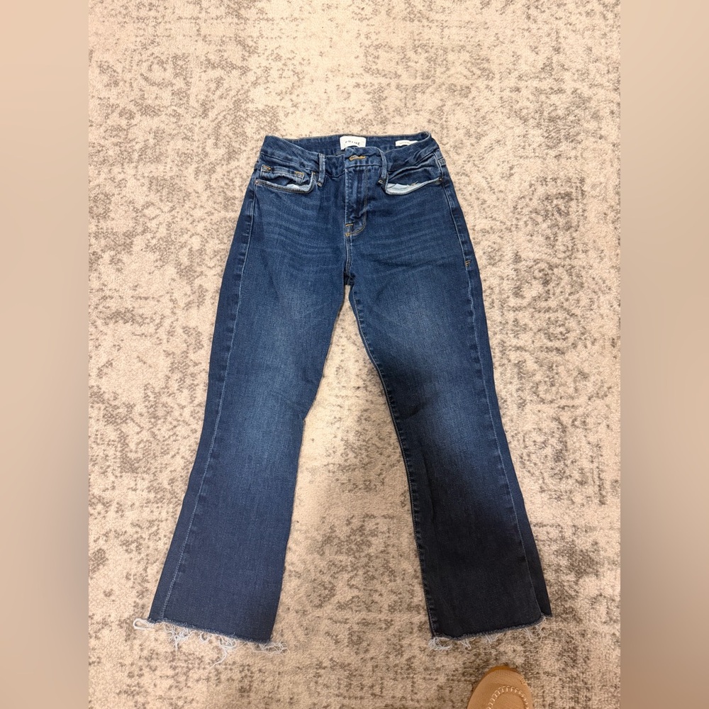 Frame Le Crop Mini Boot Denim Dark Blue Jeans